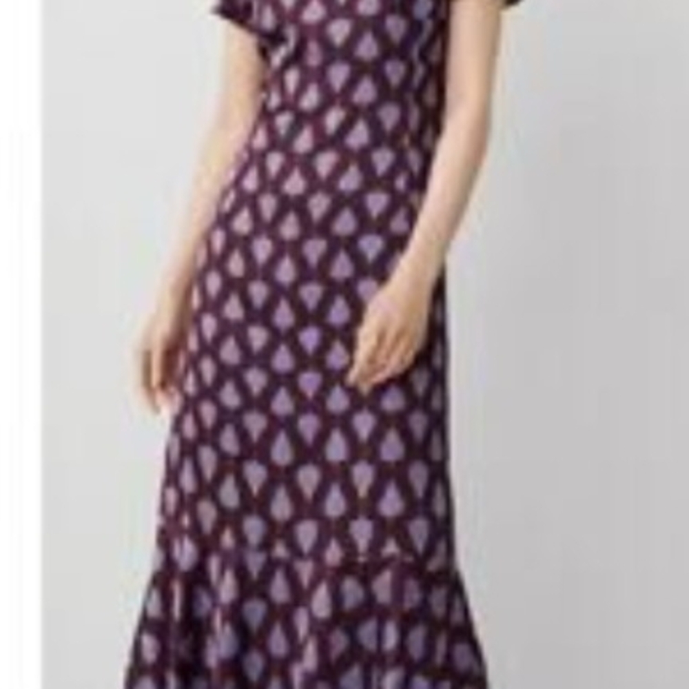 Ann Taylor Ruffle Bottom Midi Dress